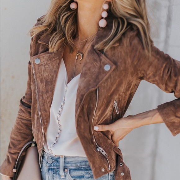 faux suede women jacket long sleeve jacket belted autumn winter - Picture 9 of 9